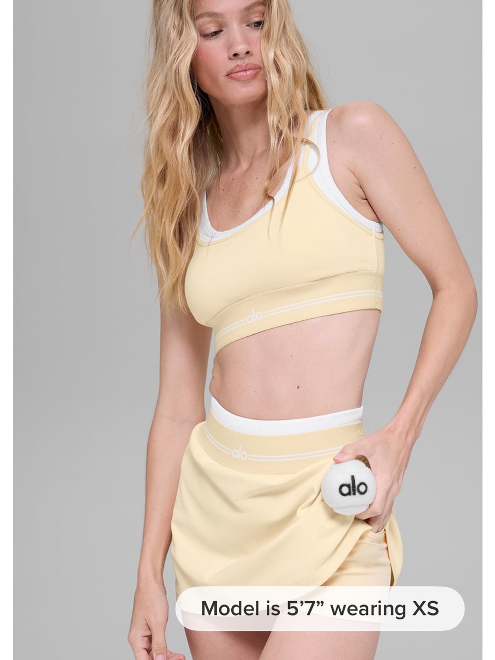 ALO Women's Airbrush Better Together Tennis Skirt in Candlelight Yellow